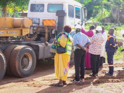 Dedication of a newly acquired excavator by Arch. Bishop Okude of Katakwa Diocese at our site 